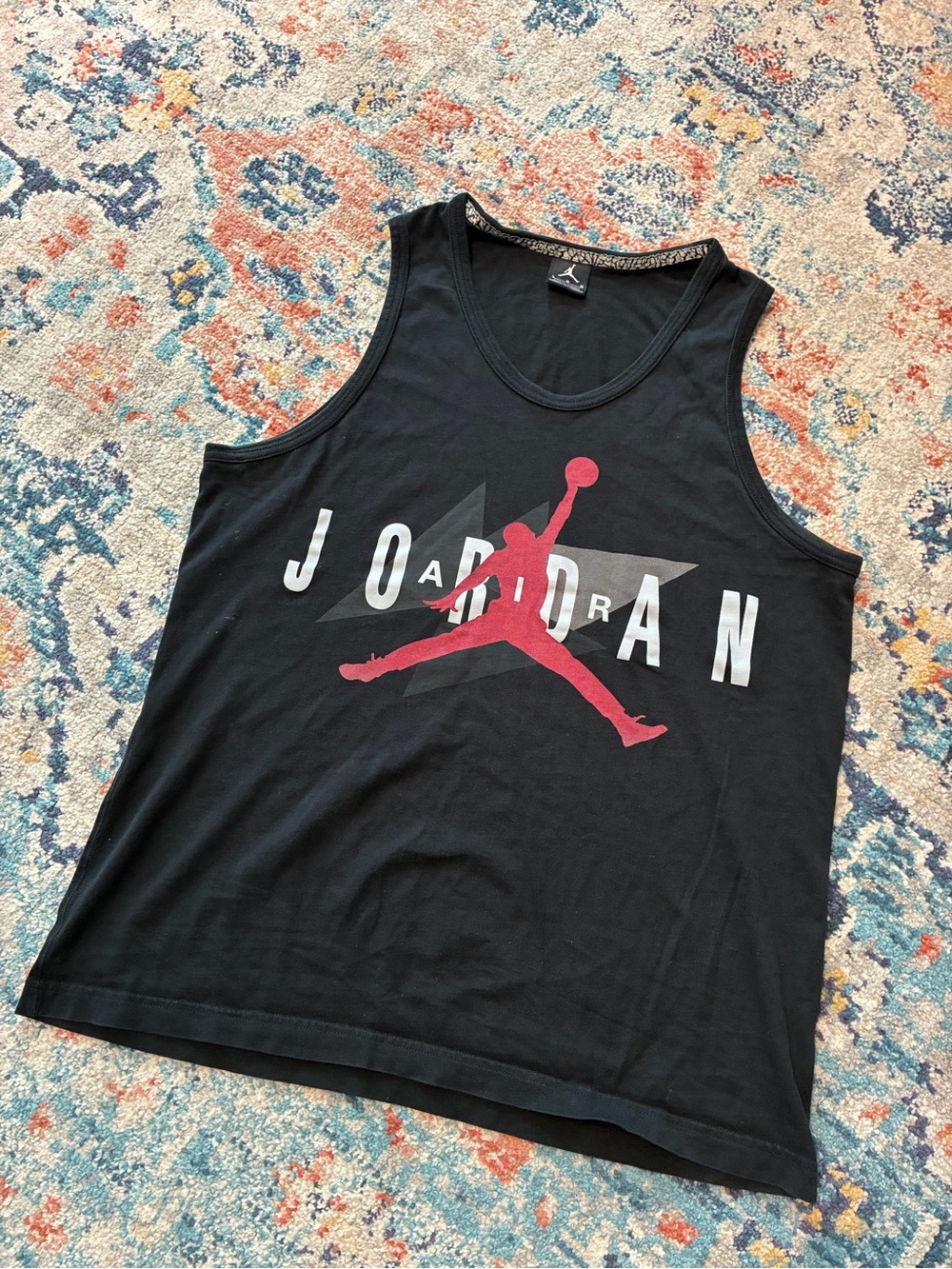 Air Jordan Black Tank Top with Red Jumpman